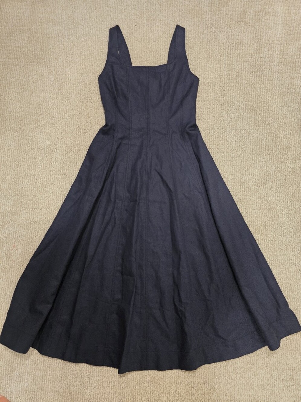 NEW Madewell Navy Square-Neck Maxi Dress